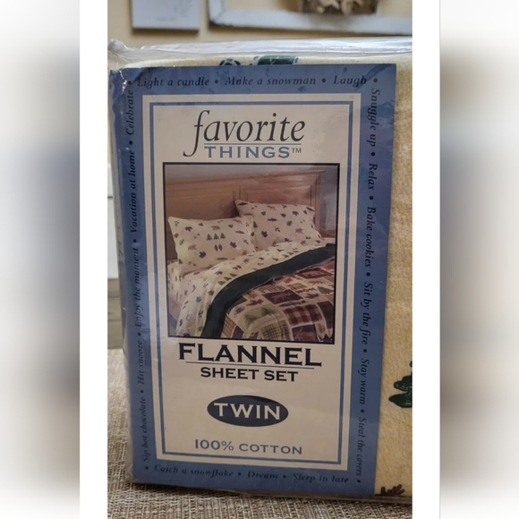 Flannel sheets set size twin, Wood Lands 100% cotton New - Picture 3 of 6